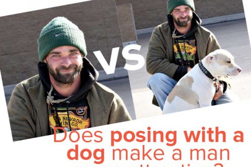 Photo Battle: Does Posing With a Dog In the Picture Make a Man More Attractive?