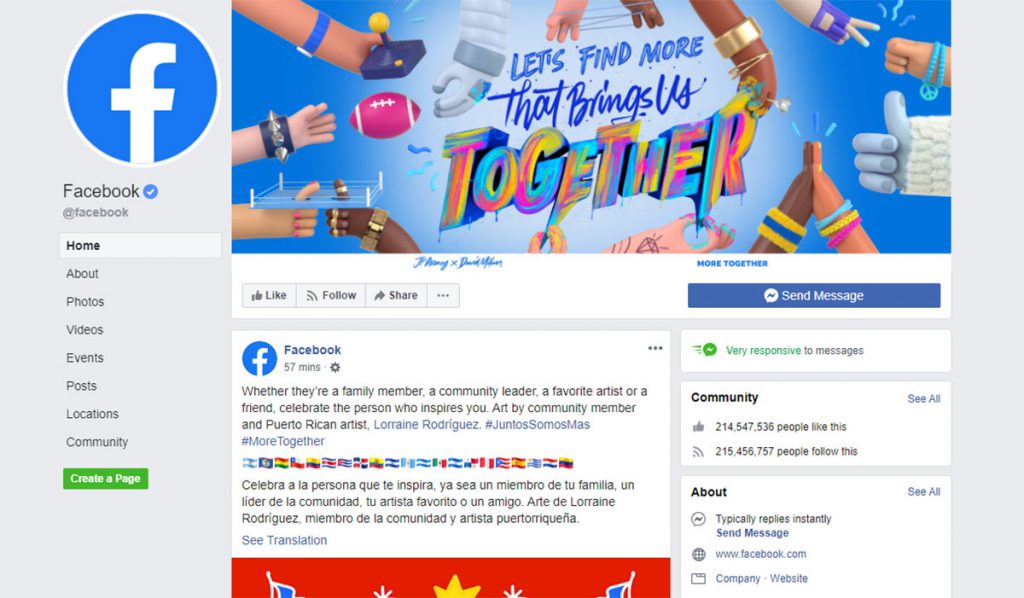 facebook page