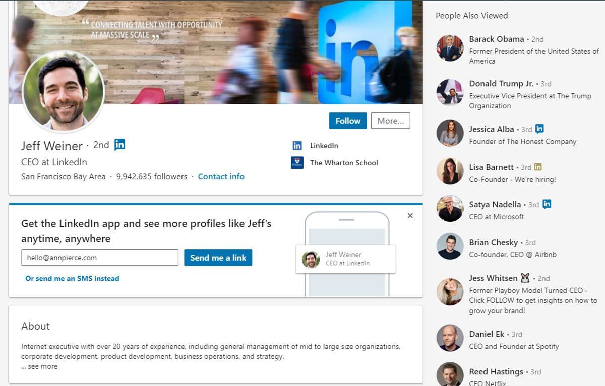 view profile linkedin