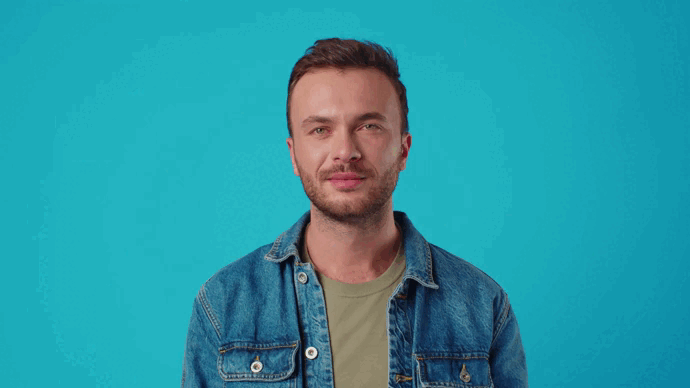 young man smiling practice gif