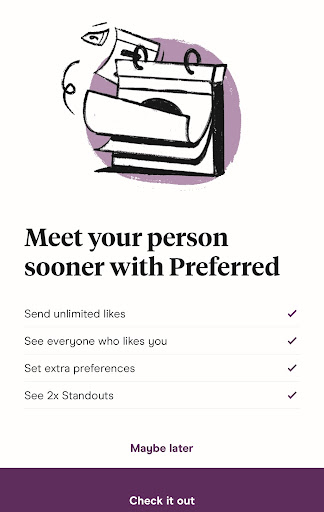 hinge preferred paid dating app features