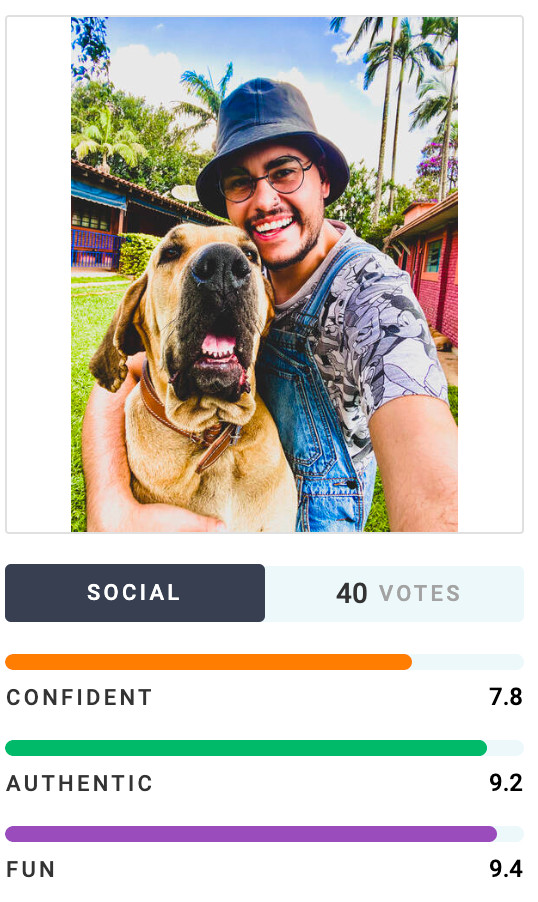 man taking selfie with dog smiling