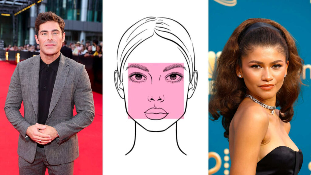 square face shape examples zendaya zac efron