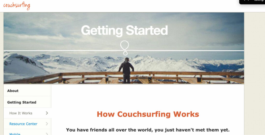 couchsurfing screenshot