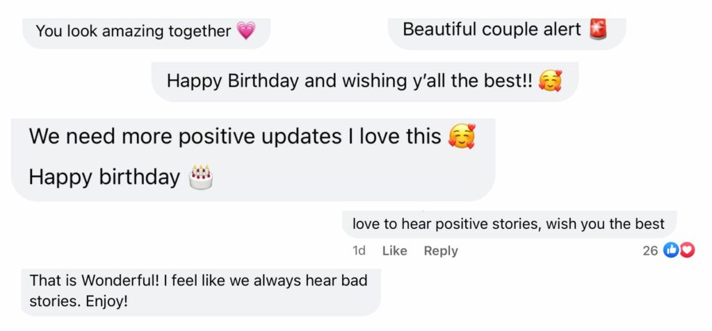 happy comments and congratulations, positive comments in are we dating the same guy facebook group