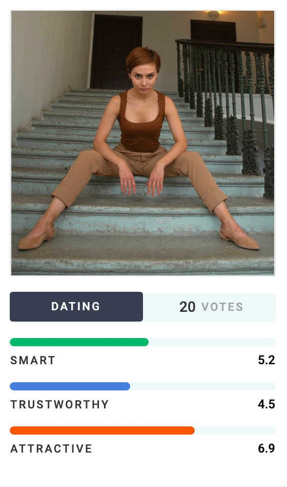 example of a low scoring full-body pose for women on photofeeler