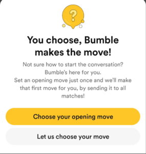 New opening moves feature on bumble rebrand let's men message first