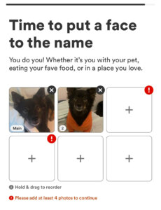 Need to upload at least four photos with Bumble's rebrand