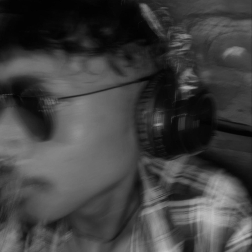 blurry black and white selfie