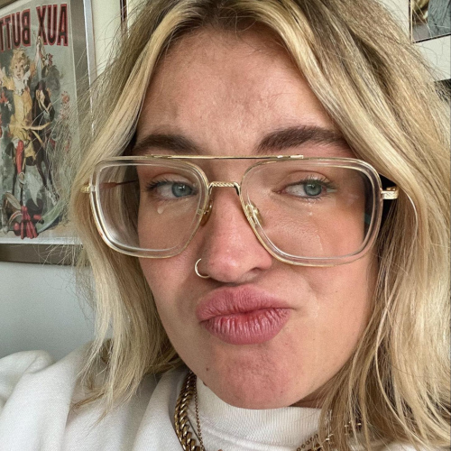 woman with glasses selfie