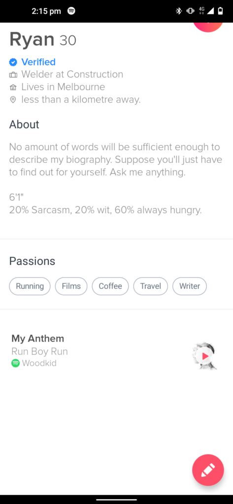 bad tinder bio example