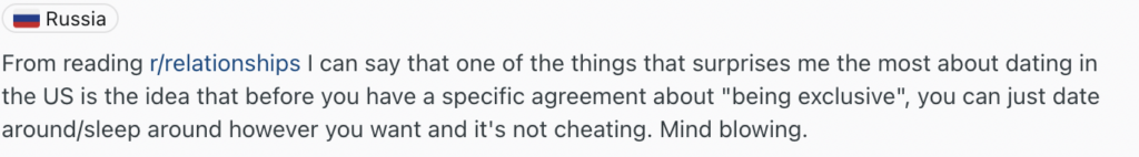 russians confused about the talking stage in the usa on reddit
