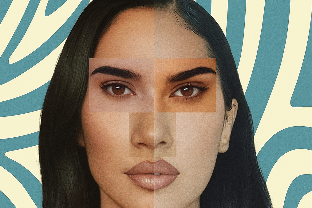 Different parts of "perfect" faces spliced together to make one face